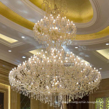 Large glass arms traditional candle chandelier lighting for hall